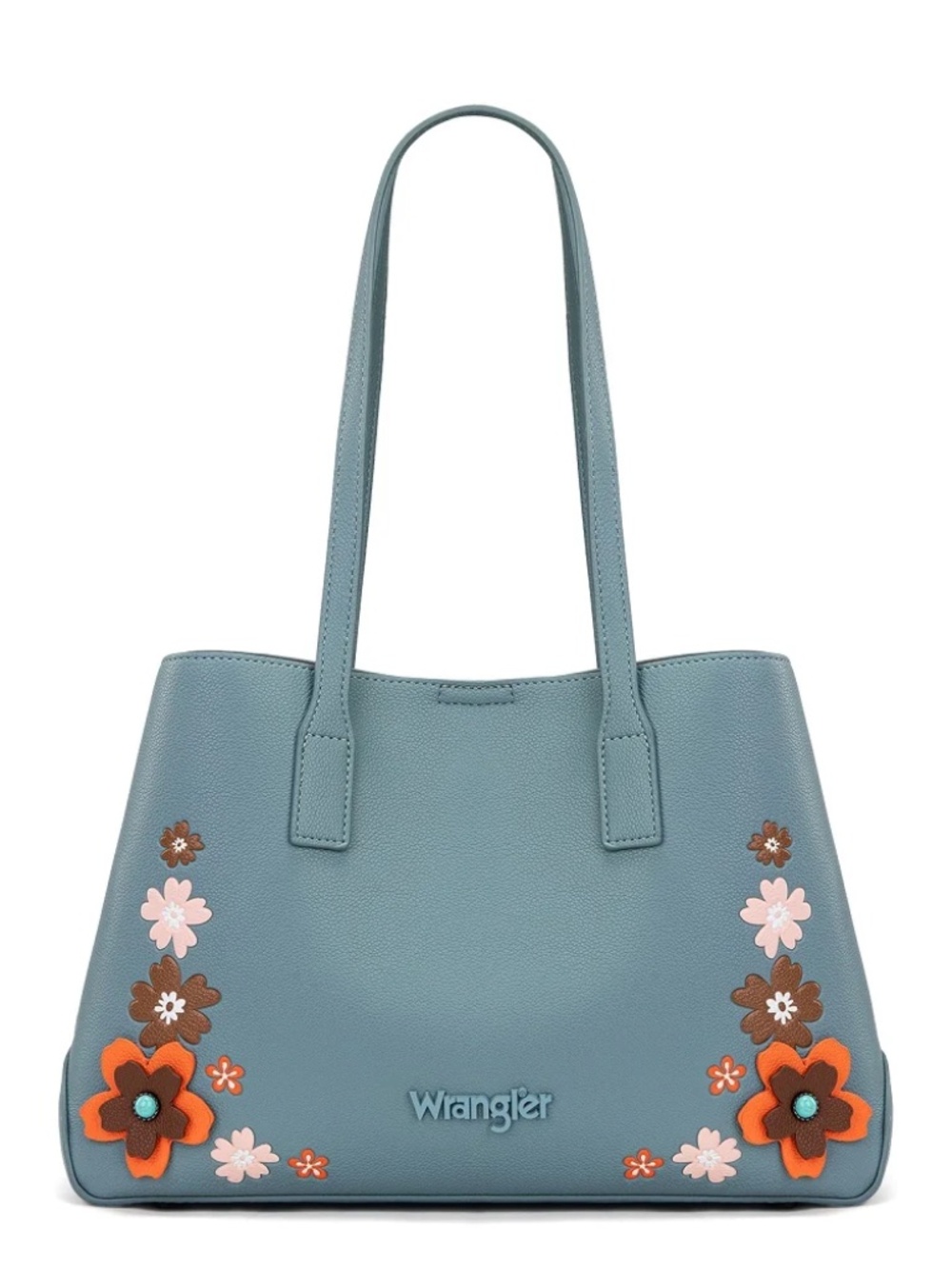 Wrangler Floral Accent Tote Shoulder Bag Jean